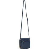 Ashwood Elegant Leather Crossbody Bag with Twist Lock Navy: Y-52