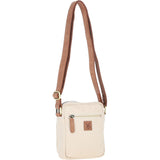 Fenland Canvas & Leather Crossbody Bag Tan/cream: FEN-751