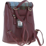 Ashwood Leather & Harris Tweed® Cloth Compact Backpack Wine/Mcload: TW-65-17-WM