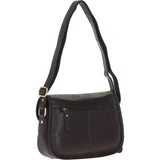 Elegant Ashwood Leather & Harris Tweed® Cloth Crossbody Bag Brown/Green: TW-27-09-BG