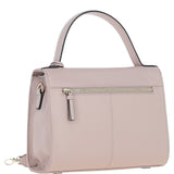 Elegant Ashwood Leather Handbag with Detachable Crossbody strap Beige: 64731