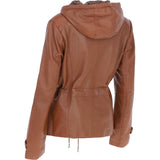 Luxurious Ashwood Leather Jacket with Hood Tan: Anne