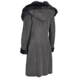 Toscana Longhaired Hooded Shearling Coat Grey: LP 26