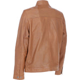 Ashwood Leather Mandarin Collar Zip-Up Men's Jacket Cognac: AMJ-10