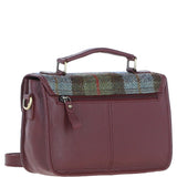 Ashwood Leather & Harris Tweed® Cloth Satchel Bag Wine/Mcload: TW-68-17-WM