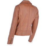 Short Biker Jacket Cognac: MAJESTIC