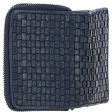 Vintage Woven Leather 7 Card Purse Navy:  D-82