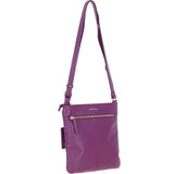 Ashwood Curve  Zip Top Leather Cross Body Bag Raspberry: 64640/curve