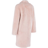 3/4 Long Shearling Fur Coat Baby Pink: 20081-G-T4