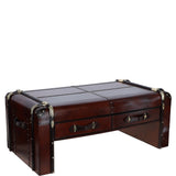 Luxury Real Leather Coffee Table Chestnut :lf-148