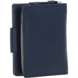 Ashwood Leather RFID Secure Wallet/Purse with Zip and Stud Closure Navy: X-30