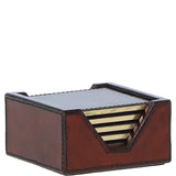 Ashwood Leather Square Coaster with Gold Accent Edges Chestnut: LF-160