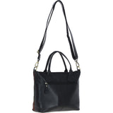 Versatile Ashwood Leather & Harris Tweed® Cloth Shoulder Bag Black/Green/Red: TW-22-07-BR