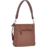 Small Two In One Leather Crossbody Bag & Shoulder Bag Tan : 62539