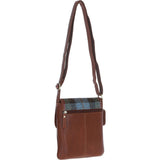 Ashwood Leather & Harris Tweed® Cloth Twist Lock Crossbody Bag Tan/Mcload: TW-31-02-TM
