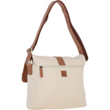 Fenland Canvas & Leather Crossbody Bag Tan/cream: FEN-754