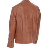 Ashwood Leather Mandarin Collar Men's Biker Jacket Tan: e-16110