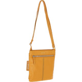 Ashwood Curve  Zip Top Leather Cross Body Bag Mustard: 64640/curve