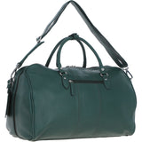 Real Leather Sports Holdall Bag with Shoulder Strap Green: PP-01-8