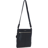 Genuine Leather Crossbody x Shoulder Bag with Golden Accents Black: 64239