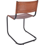 Vintage Leather Chair Black/ Tan: METAL CHAIR