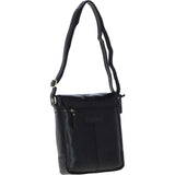 Elegant Ashwood Leather Unisex Crossbody Bag Black: G-19