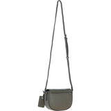 Real Leather Saddle Crossbody Bag Olive: 63753
