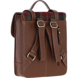 Ashwood Leather & Harris Tweed® Cloth Medium Backpack with Twist Lock Tan/Green/Red: TW-37-08-TR