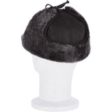 Leather Hunting Trapper Hat With Sheepskin Fur Brown Brissa: 018S
