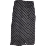 Women's Long 23.5 Inch Leather Skirt Black : Lycra Skirt