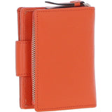 Ashwood Leather RFID Secure Wallet/Purse with Zip and Stud Closure Orange: X-30