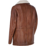 Men’s Trapper Leather Jacket with Faux Fur Lining Cognac: ELMS