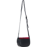 Ashwood Leather & Harris Tweed® Cloth Saddle Crossbody Bag with Twist Lock Navy/Pink: TW-30-06-NP