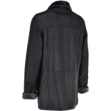 Luxury 4 Button Single Breasted  Sheepskin Coat Black: KE-223