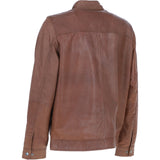Ashwood Men’s Real Leather Jacket with Mandarin Collar and Zip Brown: NEW COOPER
