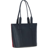 Ashwood Leather & Harris Tweed® Cloth Genuine Leather Shoulder Bag Navy/Pink: TW-23-06-NP