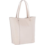 Women's Large Leather Shopper Tote Bag Panna Cota Cream : 61911