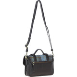 Ashwood Leather & Harris Tweed® Cloth Small Satchel Bag with Twist Lock Brown/Mcload: TW-33-01-BM