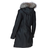 Stylish Ashwood Leather Ladies Three Quarter Jacket Black Fur: Emilia