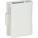 Ashwood Leather RFID Secure Wallet/Purse with Zip and Stud Closure White: X-30