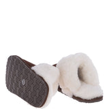 Classic Ladies Suede Sheepskin Slippers Brown