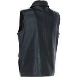 Ashwood Men's Leather Waistcoat Black Nap: LUCK