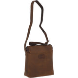 Tablet Friendly Medium Vintage Leather Messenger Bag Tan: Monti
