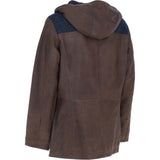 Ashwood Leather x Harris Tweed Men’s Hooded Casual Jacket Brown/Navy: TW-905-011-BN