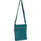 Ashwood Curve  Zip Top Leather Cross Body Bag Deep Lake: 64640/curve