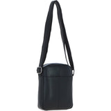 Real Leather Compact Crossbody Bag Black: SICILY