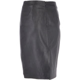 Women's Leather Pencil Skirt  Black : V2 Knee