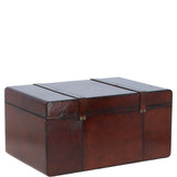 Handcrafted Leather Storage Trunk (L) Chestnut: tbz1uc774
