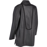 Womens Single Breasted Oversized Leather Coat Black/ani: IVONNE 2