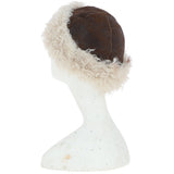 Ladies Vintage Curly Luxury Sheepskin Hat Brown/Cream: CURL HAT